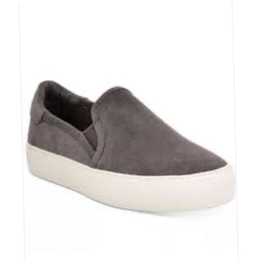 UGG Jass Gray Suede Slip On Platform Sneakers Shoes Neutral Womens Shoes Size 8